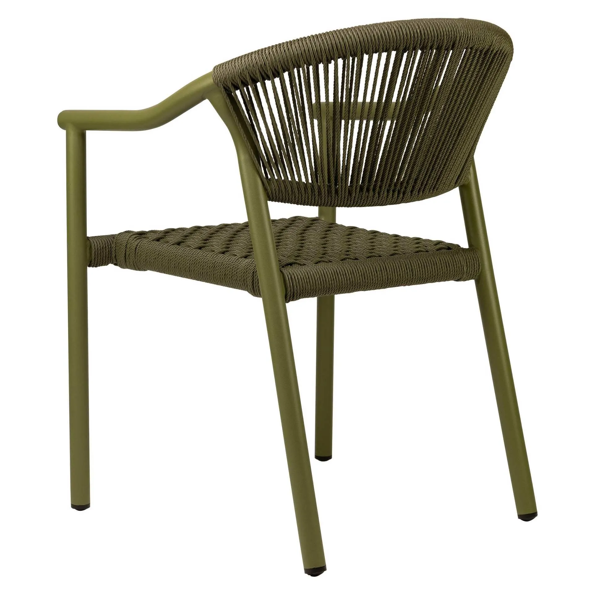 Stuhl Marlon, Geflecht grün, Seilgeflecht, Terrassenstuhl, Outdoorstuhl 