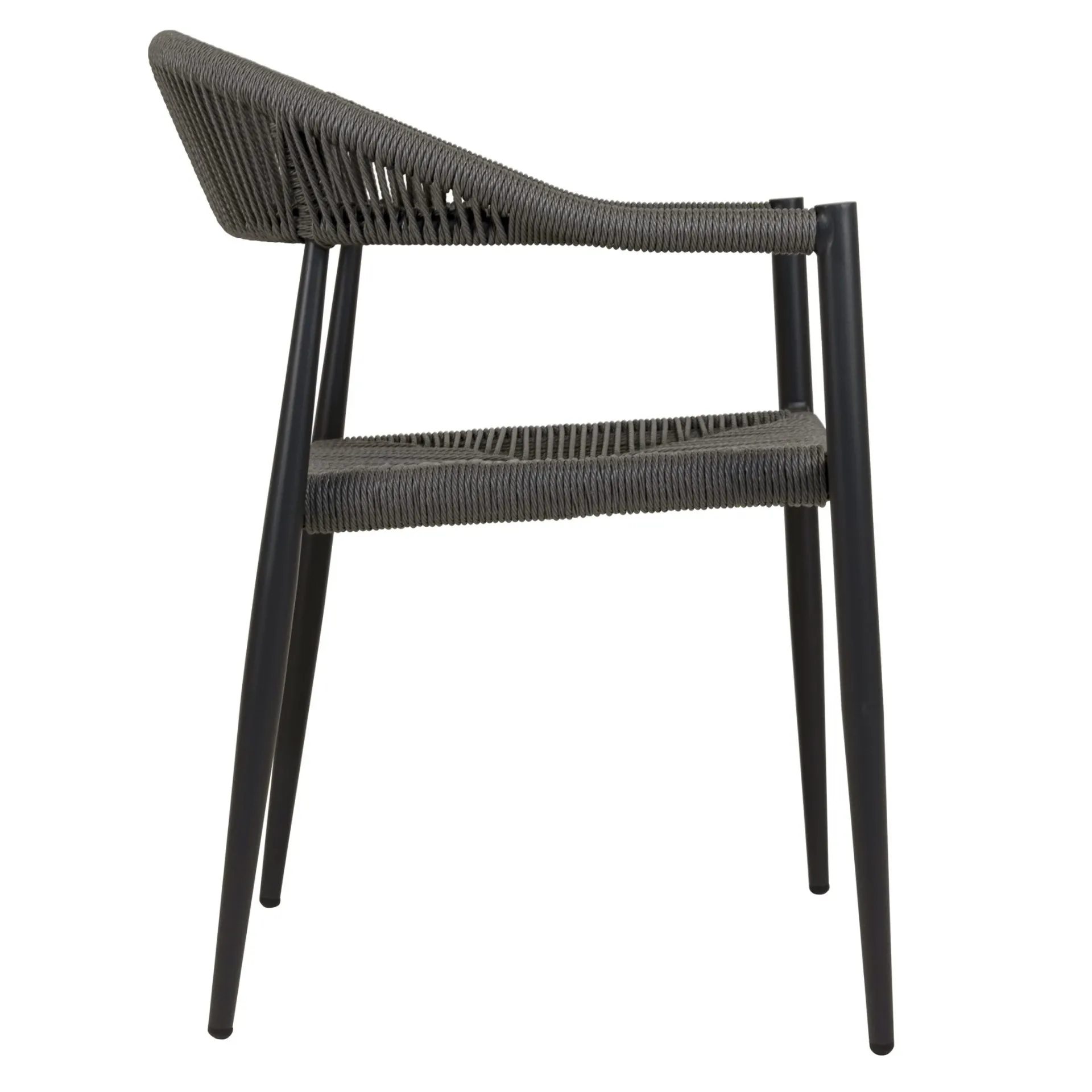 Sessel Nessa, Geflecht grey, Seilgeflecht in Binsenoptik, Terrassensessel, Outdoorsessel