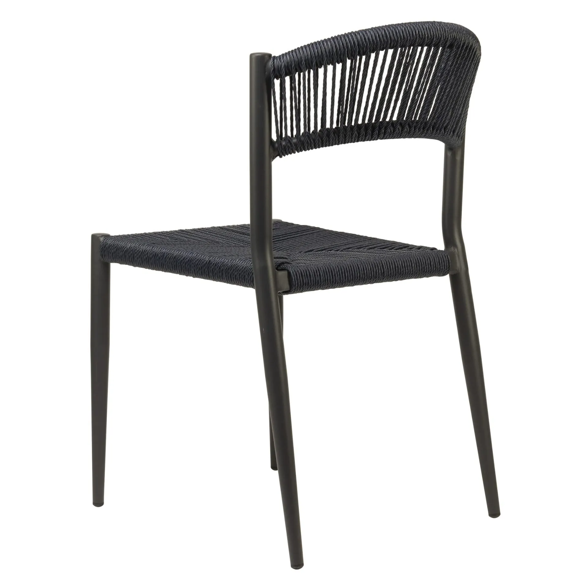 Stuhl Senna, Geflecht navy, Seilgeflecht in Binsenoptik, Terrassenstuhl, Outdoorstuhl 