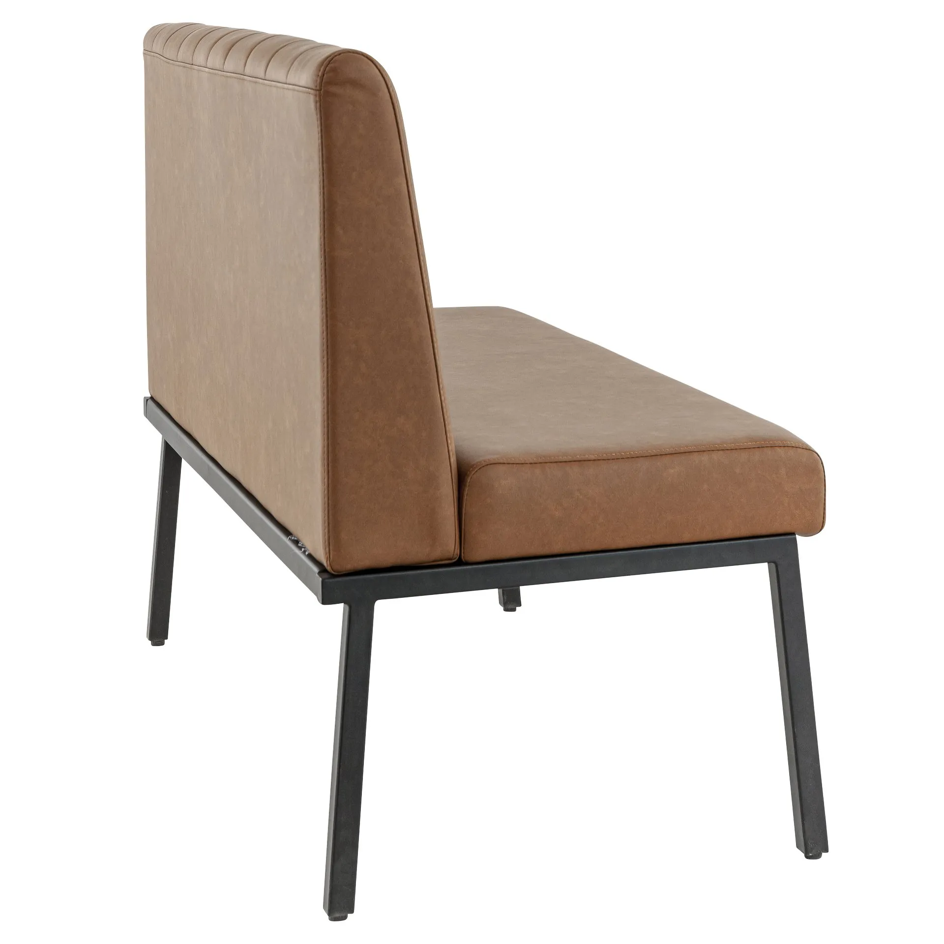 Bank Lukas, Polster Cognac, Gestell schwarz, Polsterbank, Factory Industrie Design 