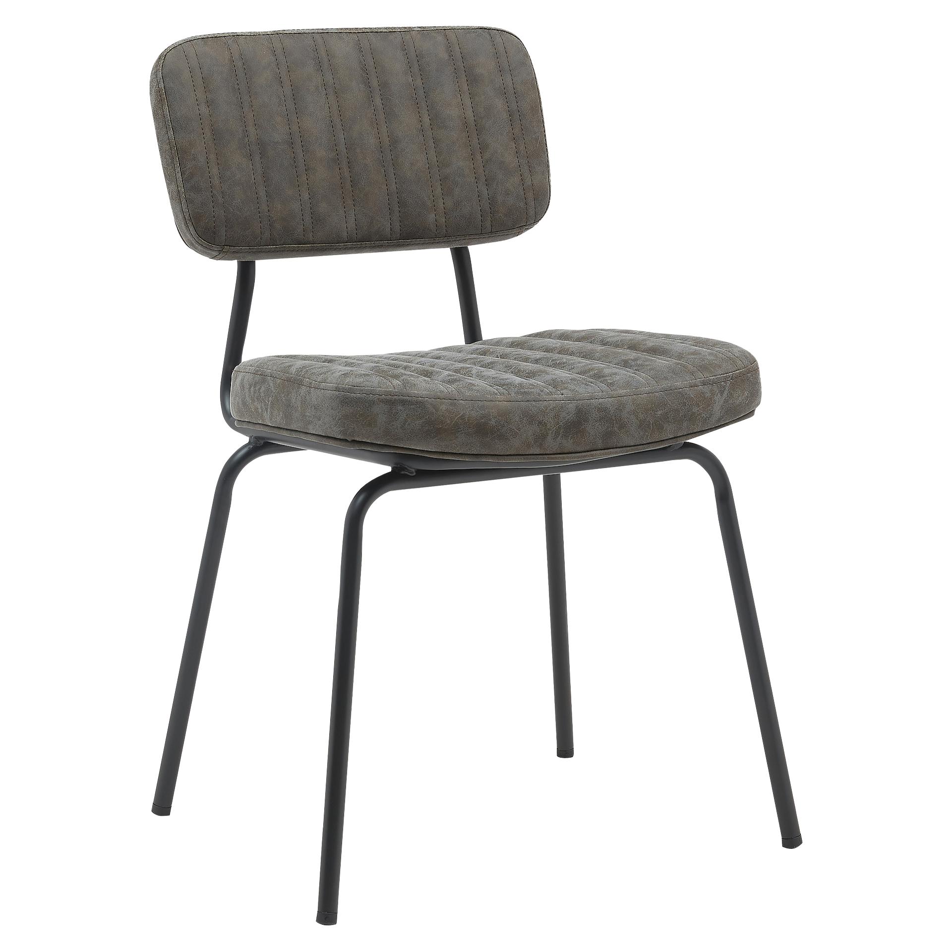 Stuhl Julian, Polster Grau, Gestell schwarz, Polsterstuhl, Factory Industrie Design