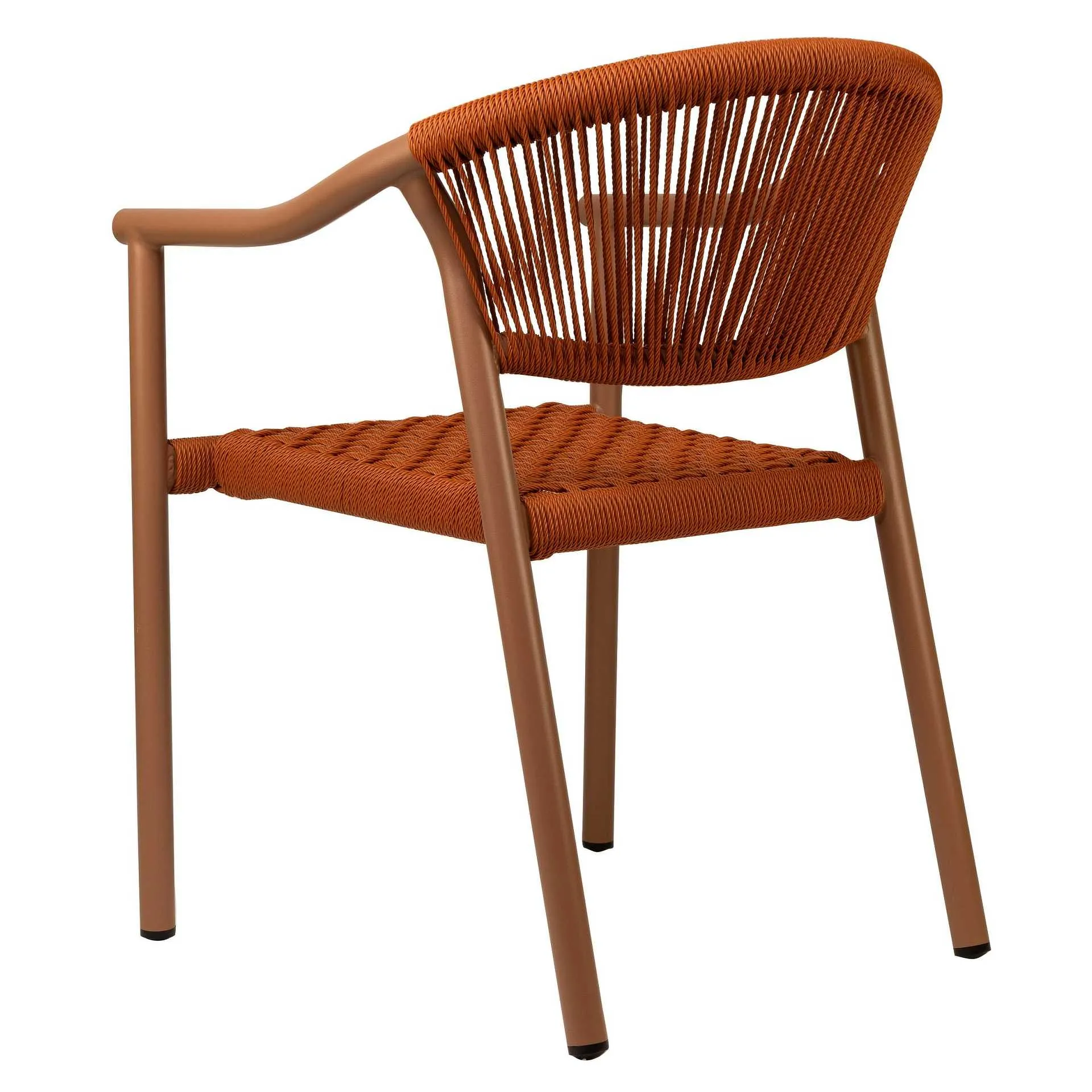 Stuhl Marlon, Geflecht orange, Seilgeflecht, Terrassenstuhl, Outdoorstuhl 