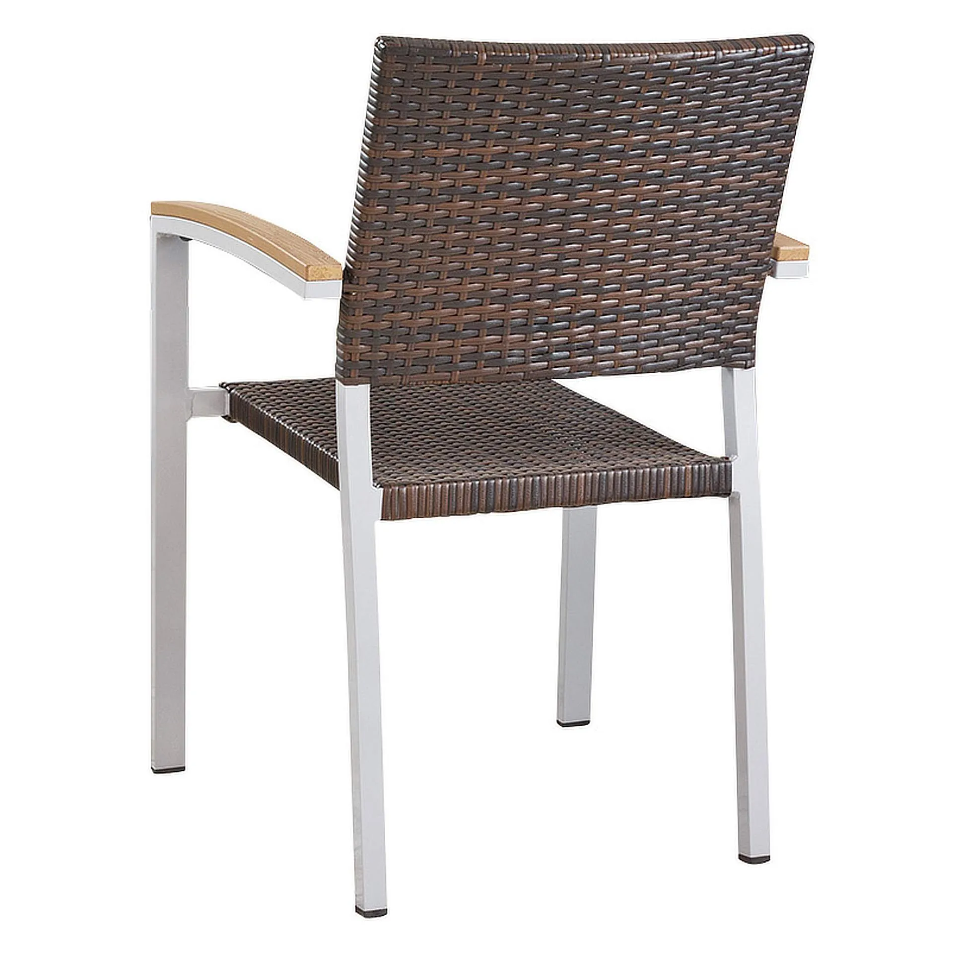 Stuhl Silva, Gewebe burned, Polyrattan, Gestell Silber, Terrassenstuhl, Outdoorstuhl