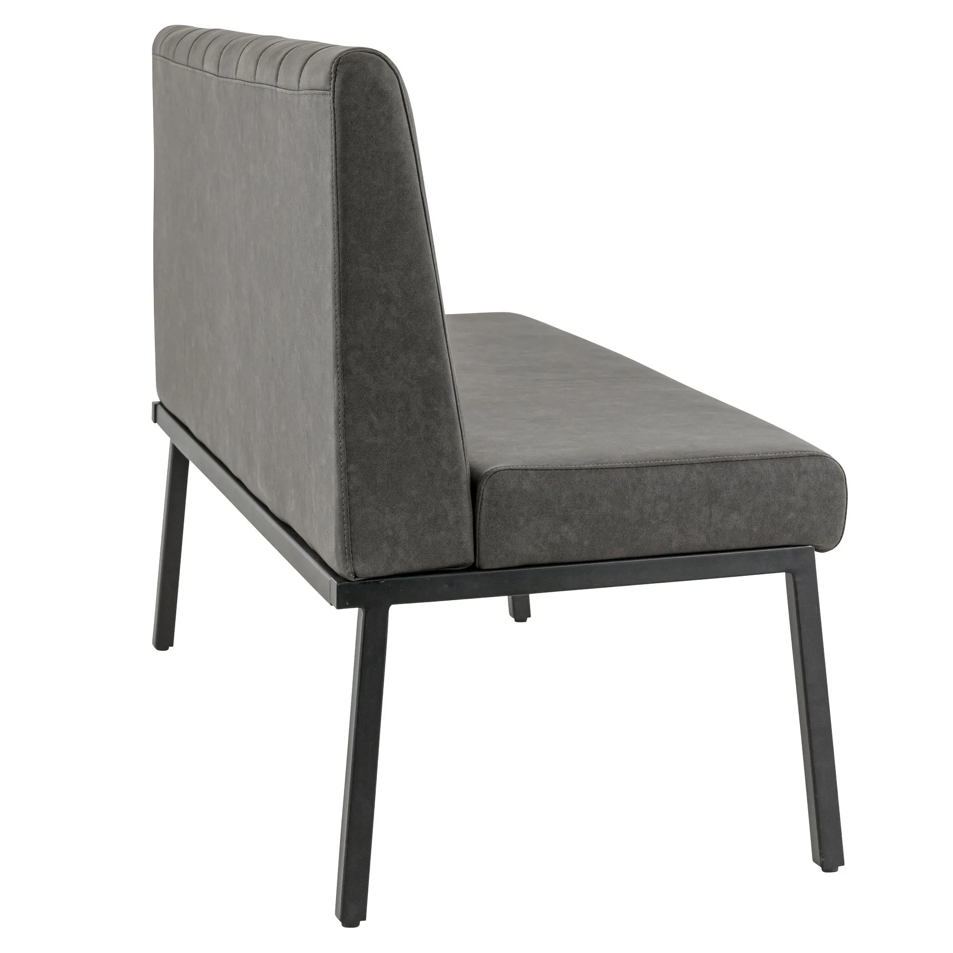 Bank Lukas, Polster Anthrazit, Gestell schwarz, Polsterbank, Factory Industrie Design 