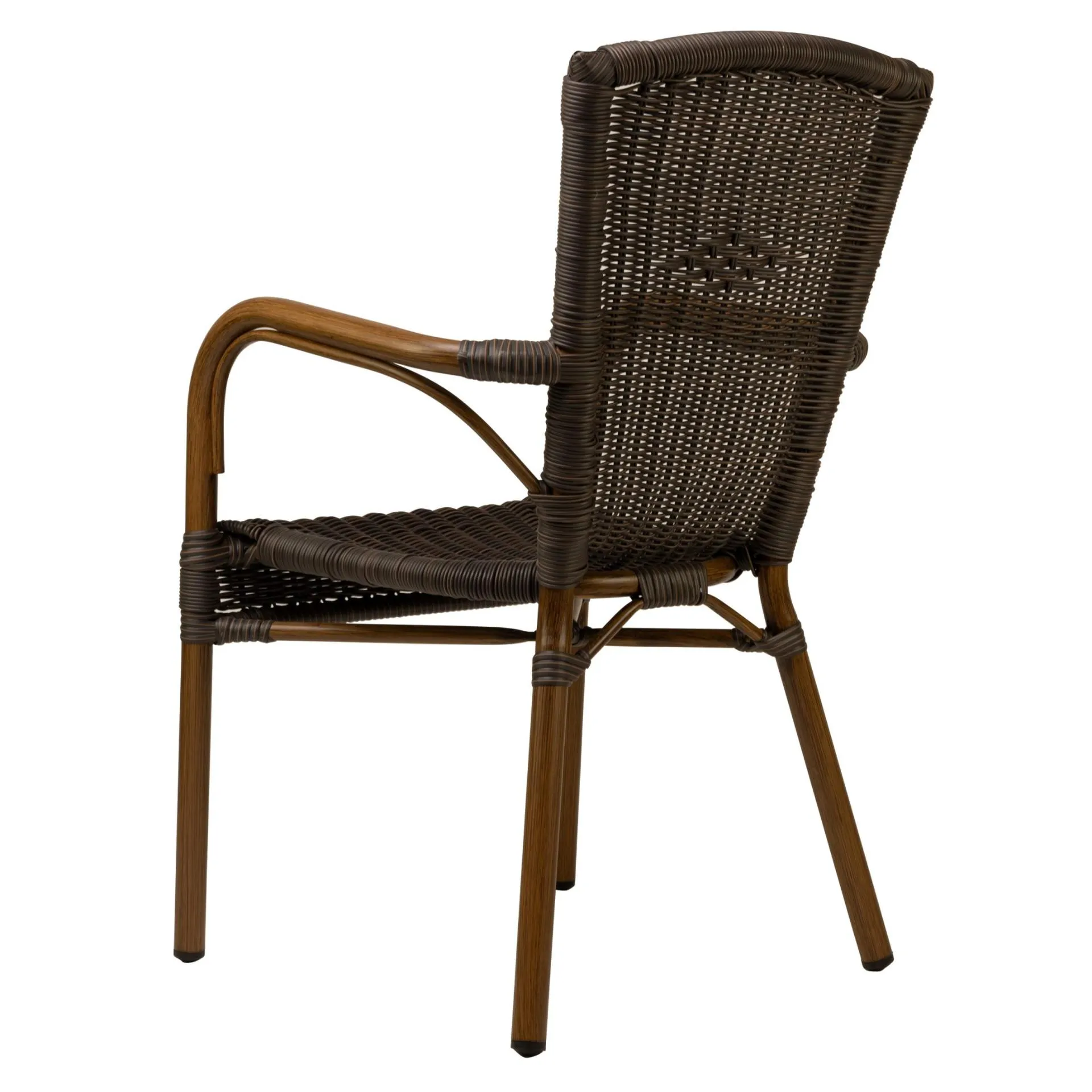 Stuhl Bertold, Gewebe coffee, Polyrattan, Terrassenstuhl, Outdoorstuhl
