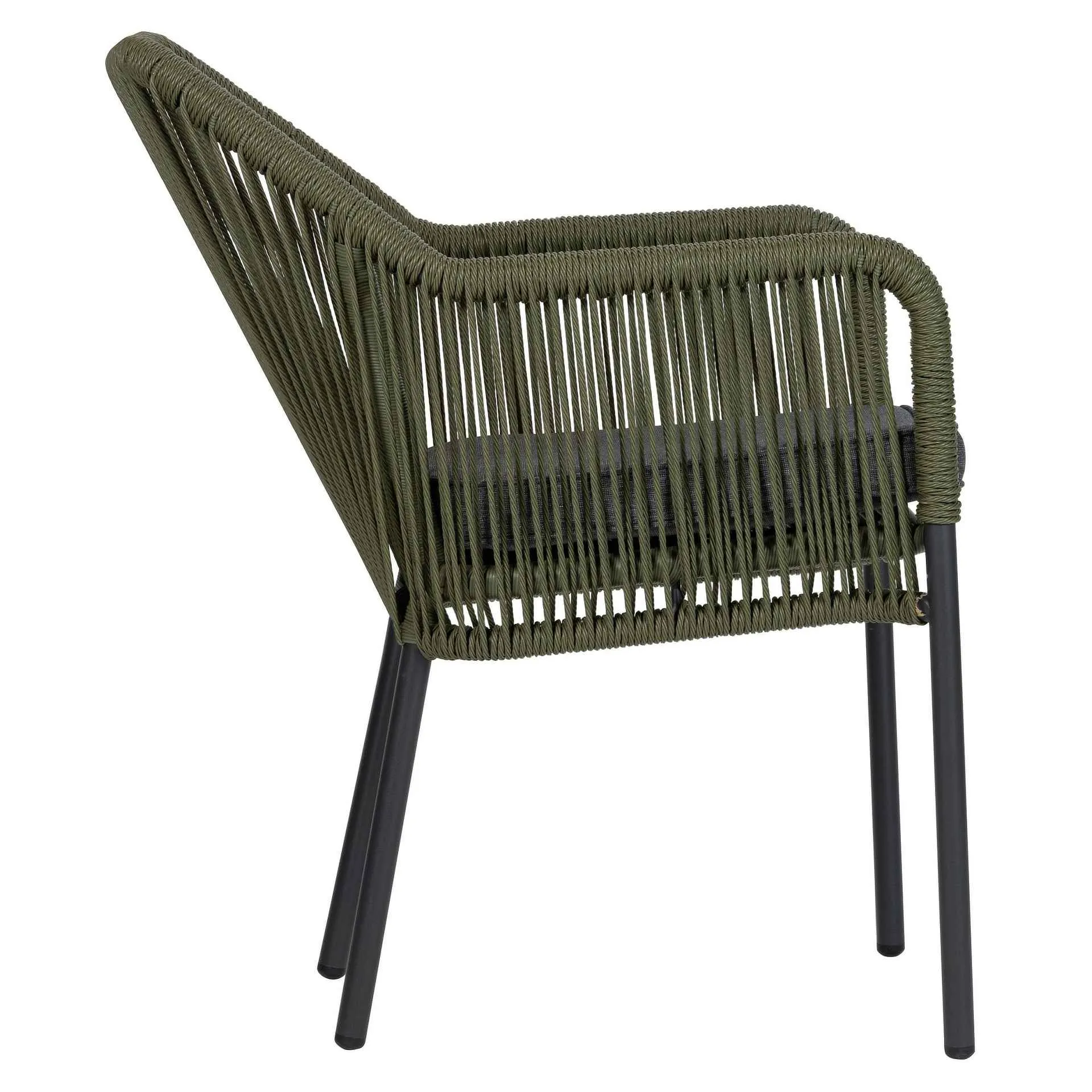 Sessel Marlis, Geflecht olive, Seilgeflecht, Terrassensessel, Outdoorsessel