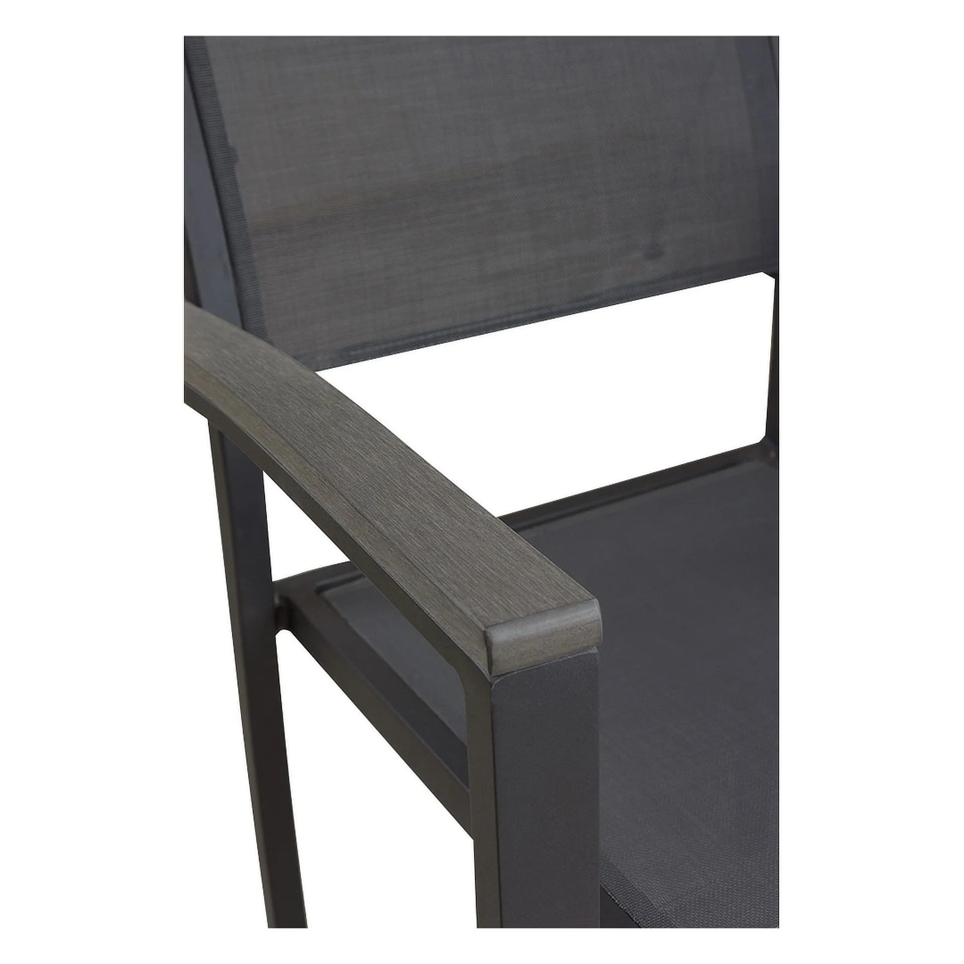 Stuhl Katy, Gewebe anthrazit, Textilen, Gestell Anthrazit, Terrassenstuhl, Outdoorstuhl