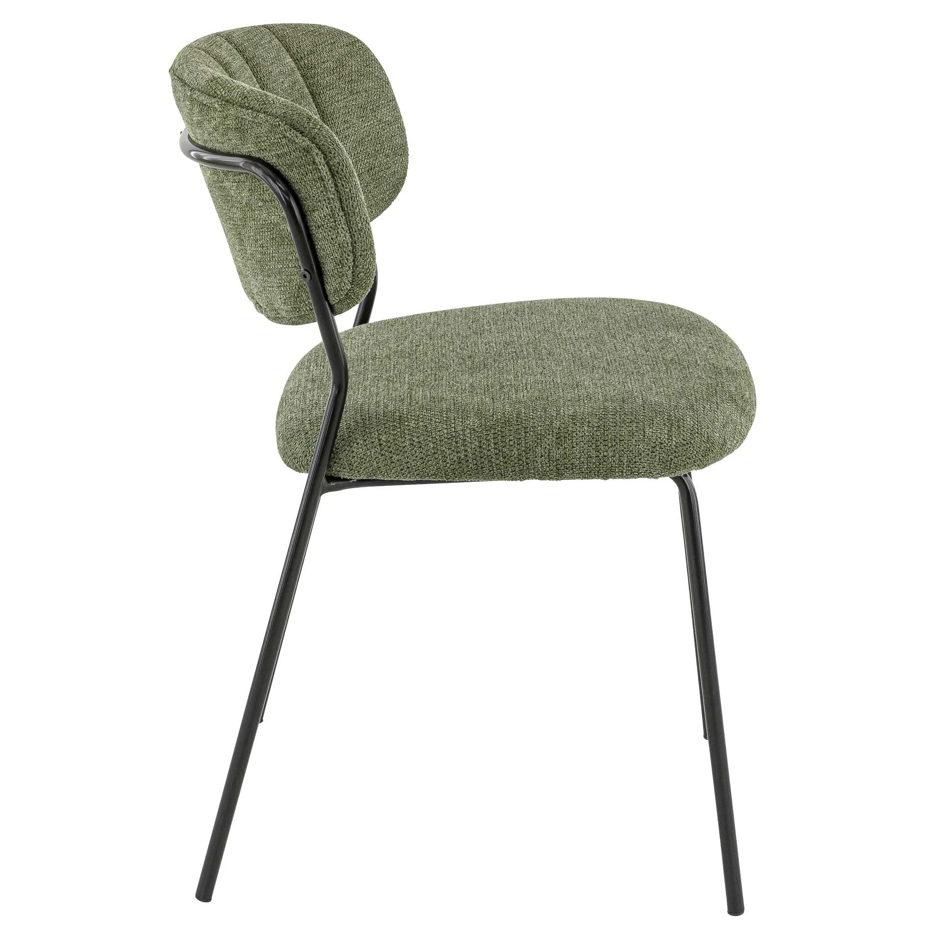 Stuhl Clinton, Polster Green, Schwarz, Polsterstuhl, Factory Industrie Design