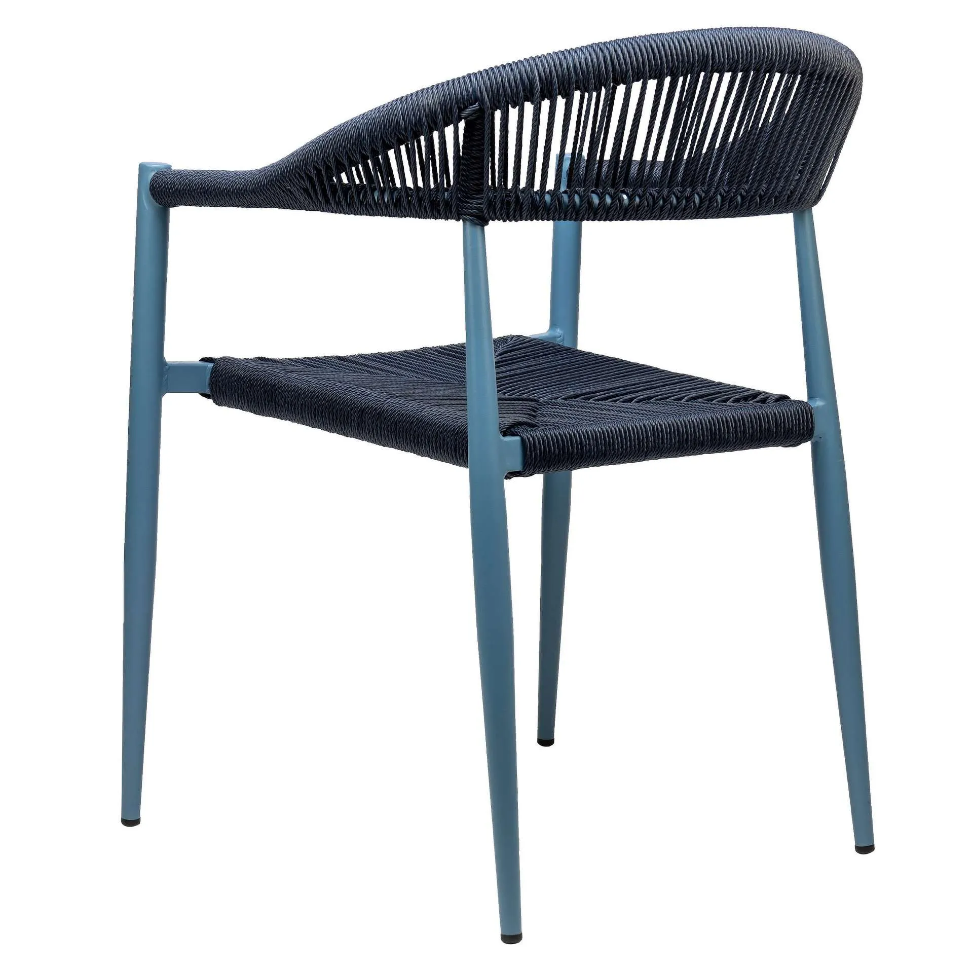Sessel Nessa, Geflecht blue, Gestell blue, Seilgeflecht in Binsenoptik, Terrassensessel, Outdoorsessel