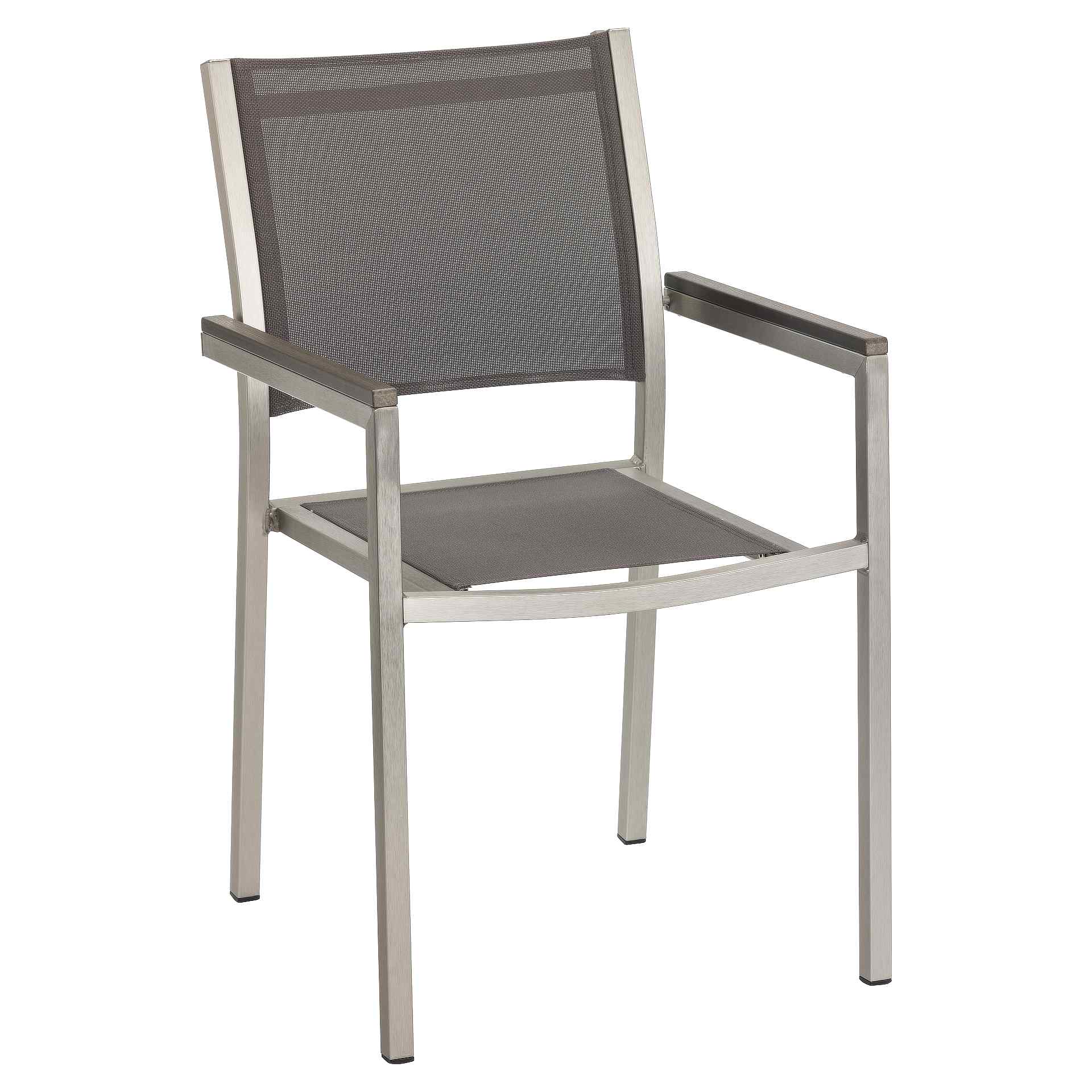 Stuhl Bent, Gewebe taupe, Textilen, Edelstahloptik, Terrassenstuhl, Outdoorstuhl