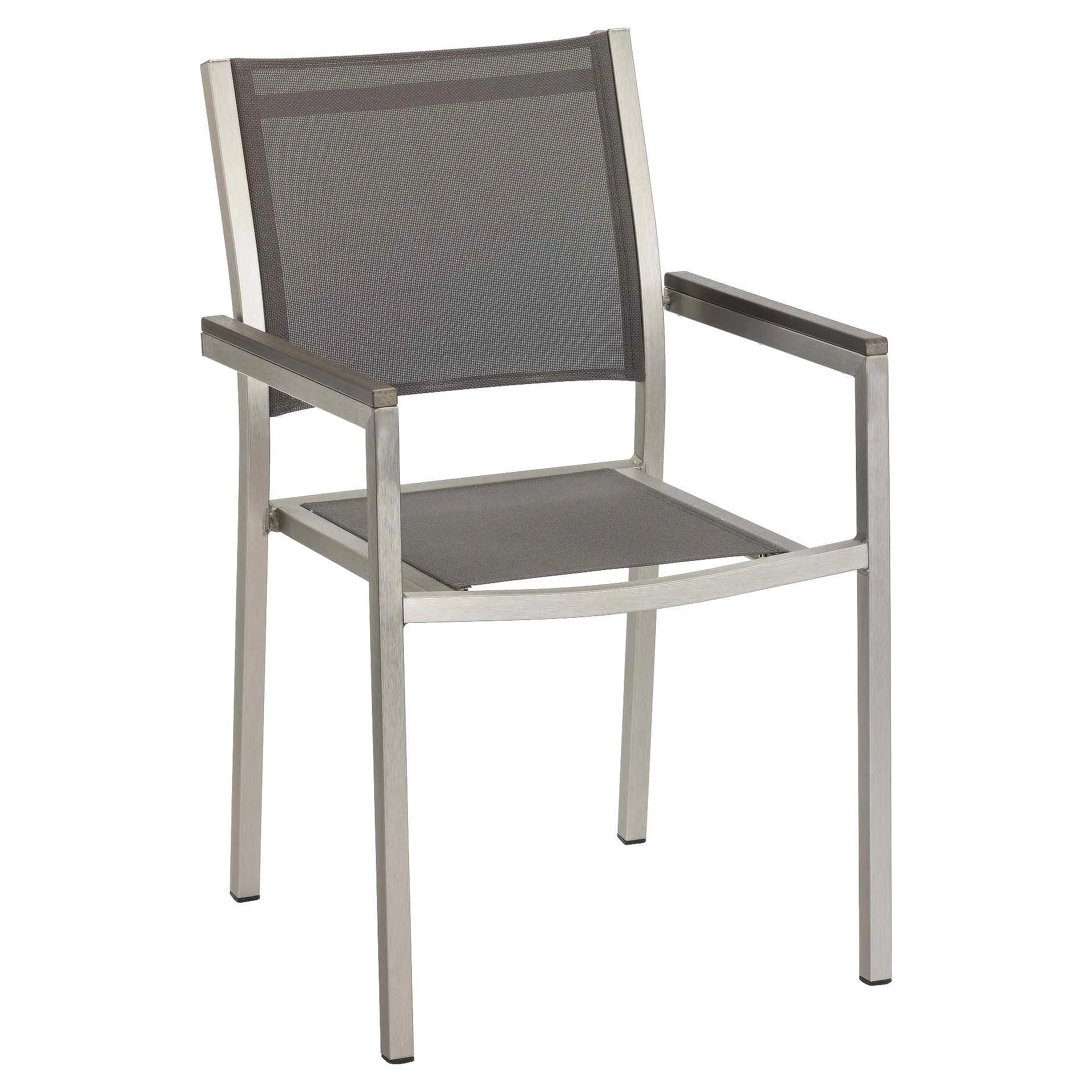 Stuhl Bent, Gewebe taupe, Textilen, Edelstahloptik, Terrassenstuhl, Outdoorstuhl