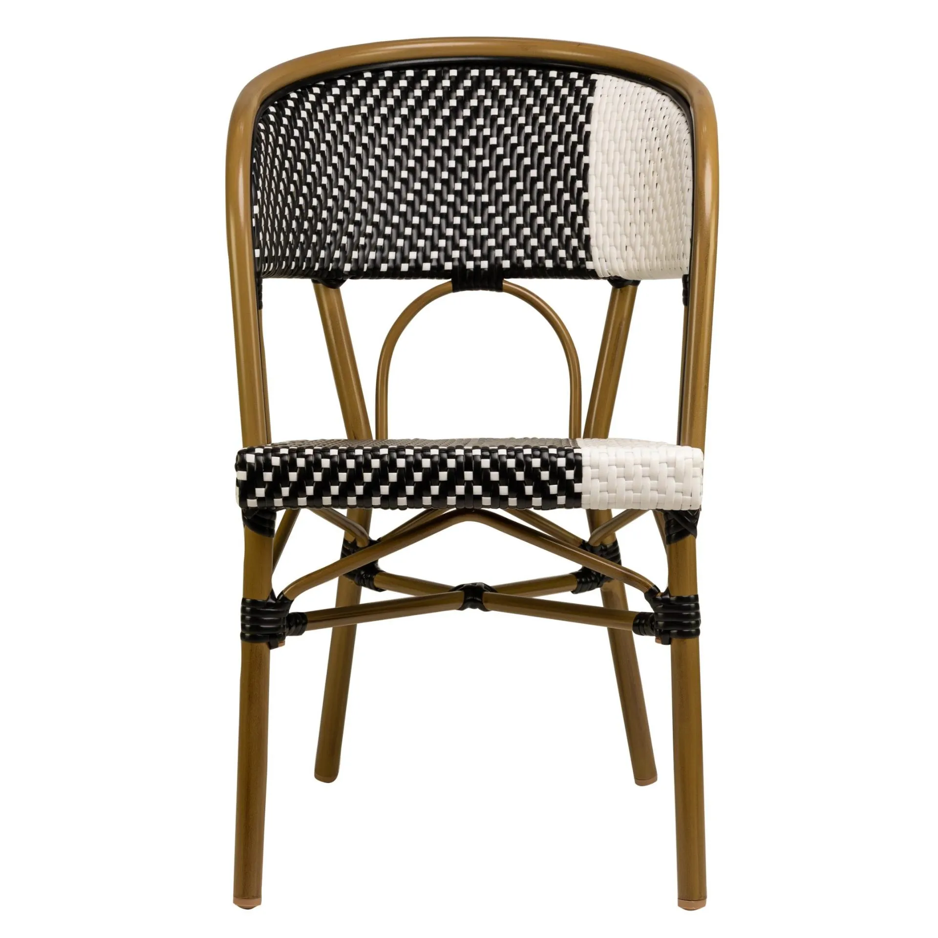 Stuhl Nizza, Gewebe black-white, Polyrattan, Terrassenstuhl, Outdoorstuhl