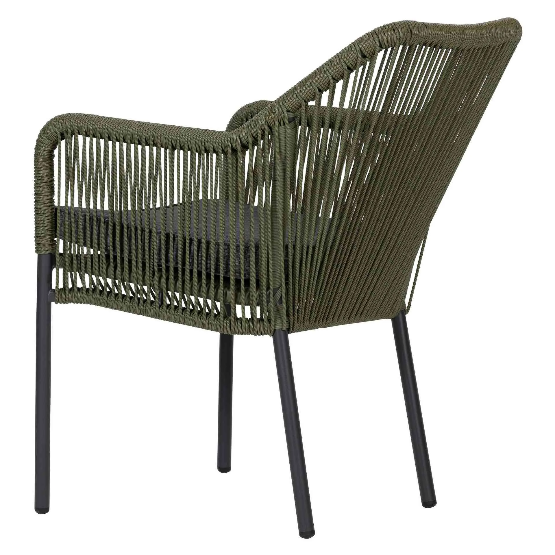 Sessel Marlis, Geflecht olive, Seilgeflecht, Terrassensessel, Outdoorsessel