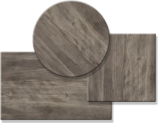 179-Ponderosa-grau Gastronomie Tischplatten Werzalit Dekor Ponderosa Grey Outdoor Terrassentischplatten