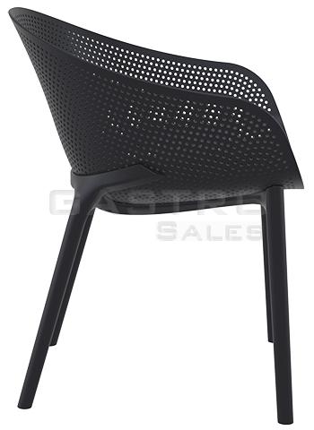Sessel Arno Black Fiberglas Polypropylen Terrassenstuhl Outdoorstuhl - Seite