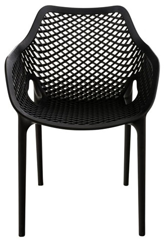 Air-AL-black-Front Sessel Air AL Black Fiberglas Polypropylen Terrassenstuhl Outdoorstuhl - Front