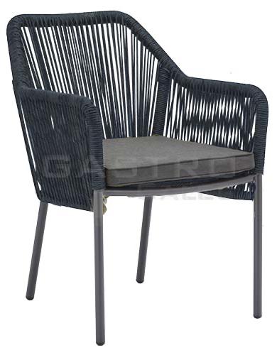 Sessel Marlis, Geflecht navy, Kunststoff Seilgeflecht, Terrassensessel, Outdoorsessel