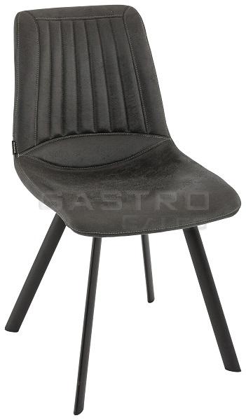 Gastronomiemöbel Gastronomiestühle Paolo, Polster Anthrazit, Gestell Schwarz, Polsterstuhl, Factory Industrie Design