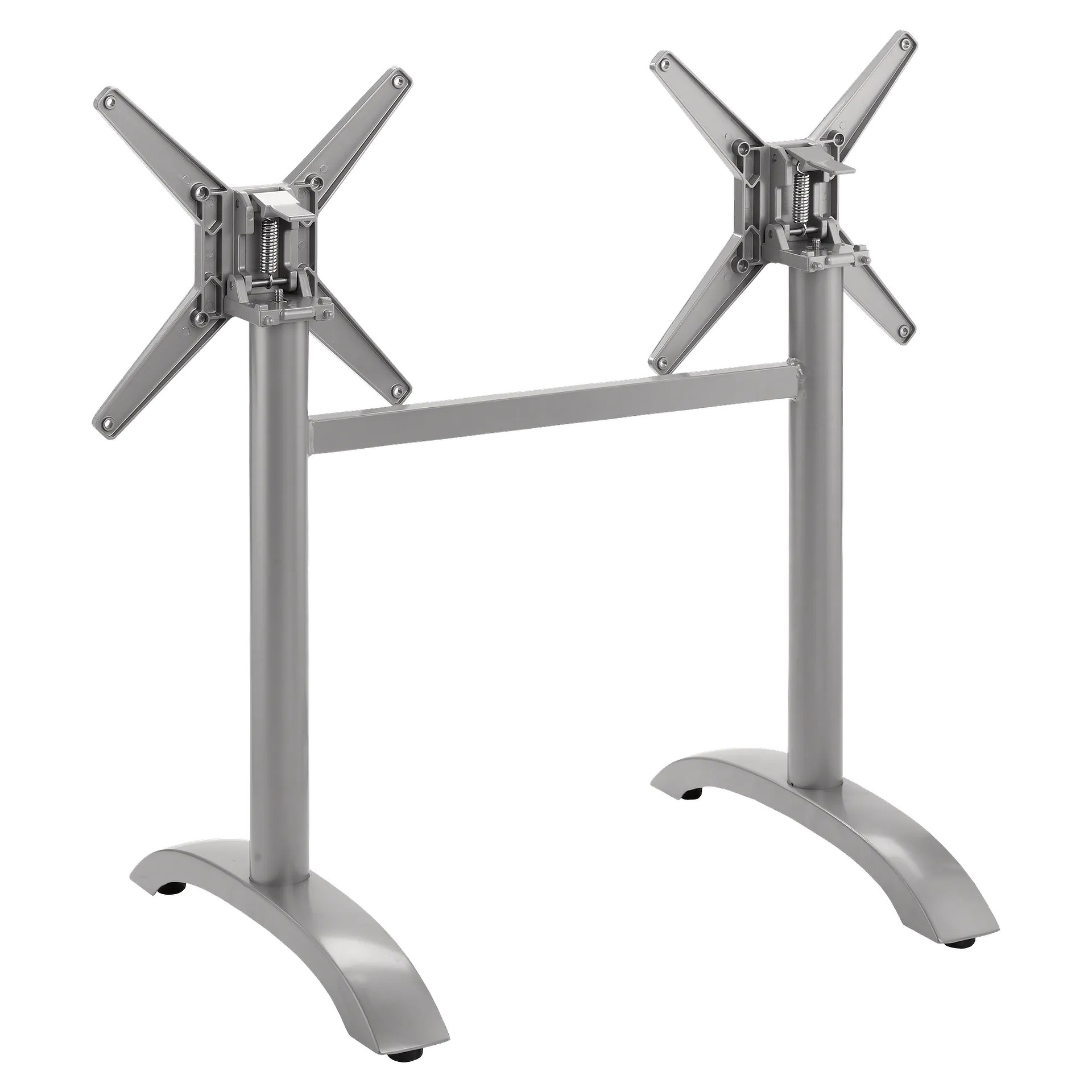 SELECT-Serie: Tischgestell Vento-2K klappbar, Aluminium silber pulverbeschichtet, Outdoor, Terrasse