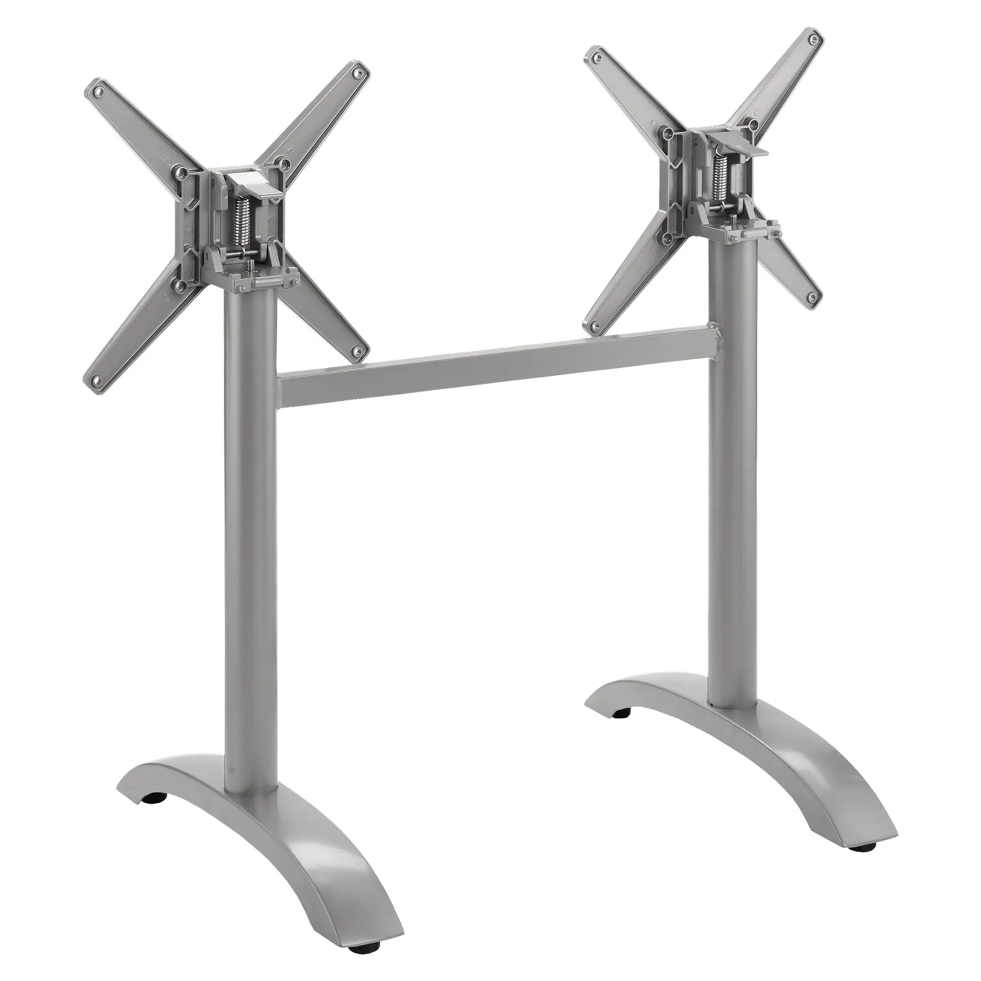 CLASSIC-Serie: Tischgestell Irena-2K klappbar, Aluminium silber pulverbeschichtet, Outdoor, Terrasse