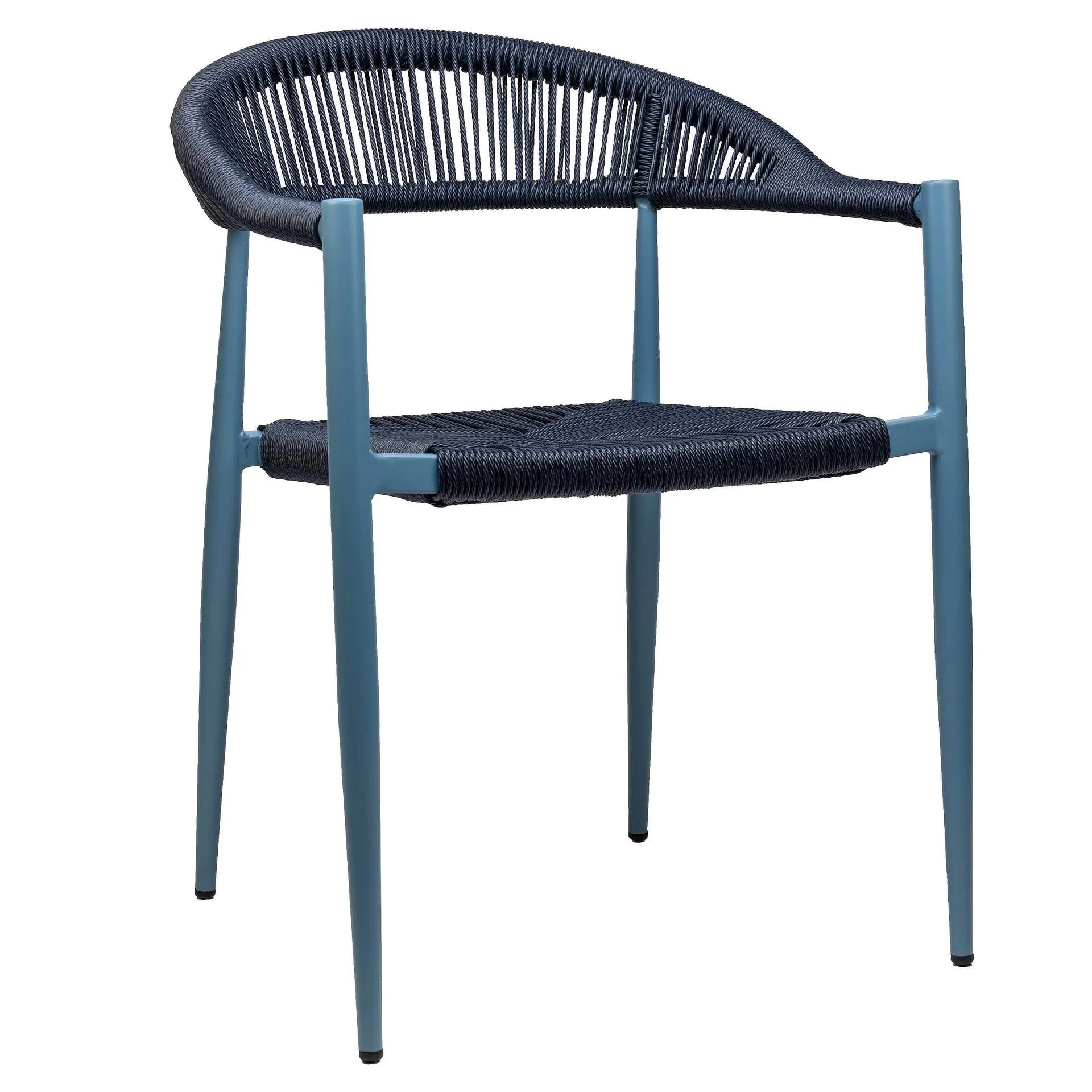 Sessel Nessa, Geflecht blue, Gestell blue, Seilgeflecht in Binsenoptik, Terrassensessel, Outdoorsessel