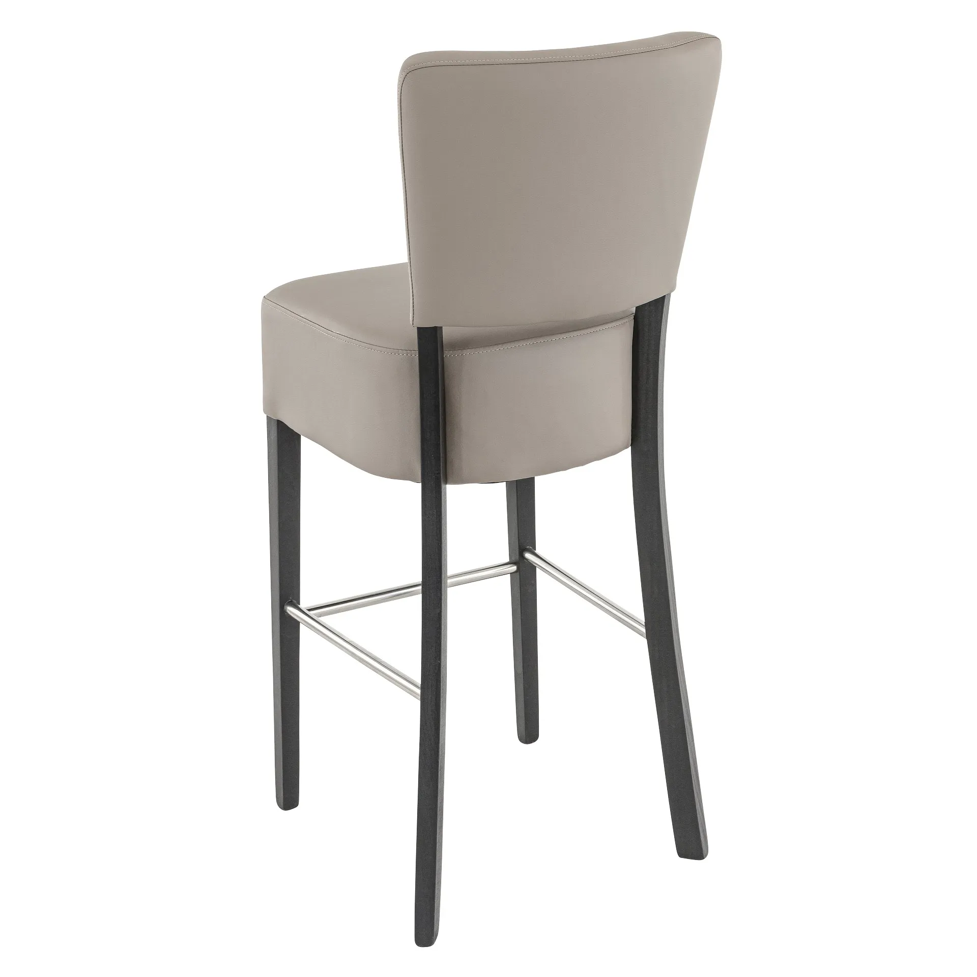Hocker Hardy, Polster Taupe, Wenge, Polsterbarhocker, Gastronomiebarhocker