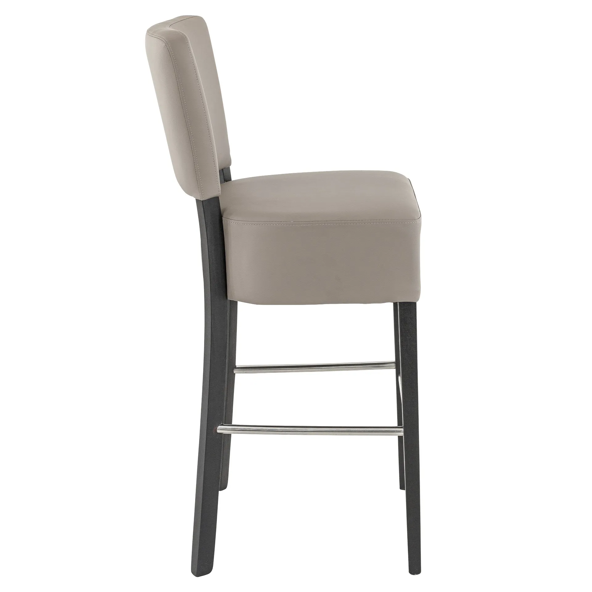 Hocker Hardy, Polster Taupe, Wenge, Polsterbarhocker, Gastronomiebarhocker