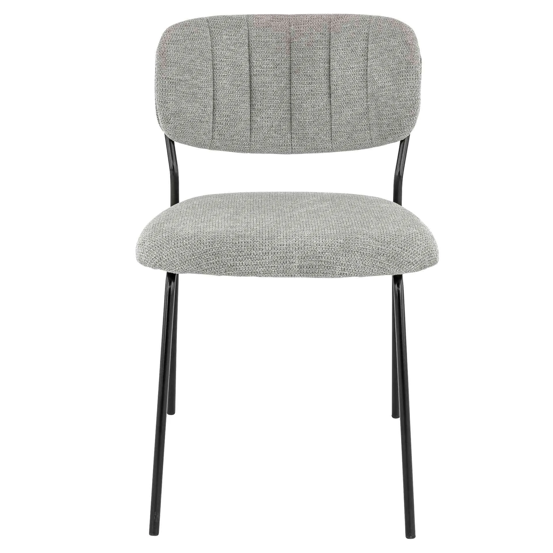 Stuhl Clinton, Polster Grau, Schwarz, Polsterstuhl, Factory Industrie Design