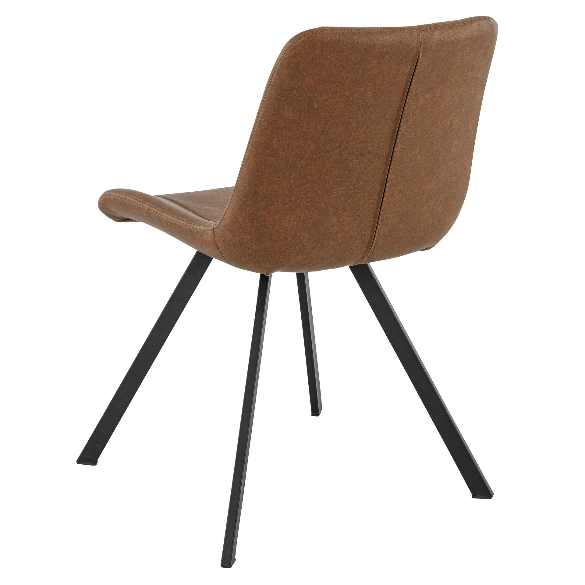 Stuhl Madison, Polster Cognac, Schwarz, Polsterstuhl, Factory Industrie Design