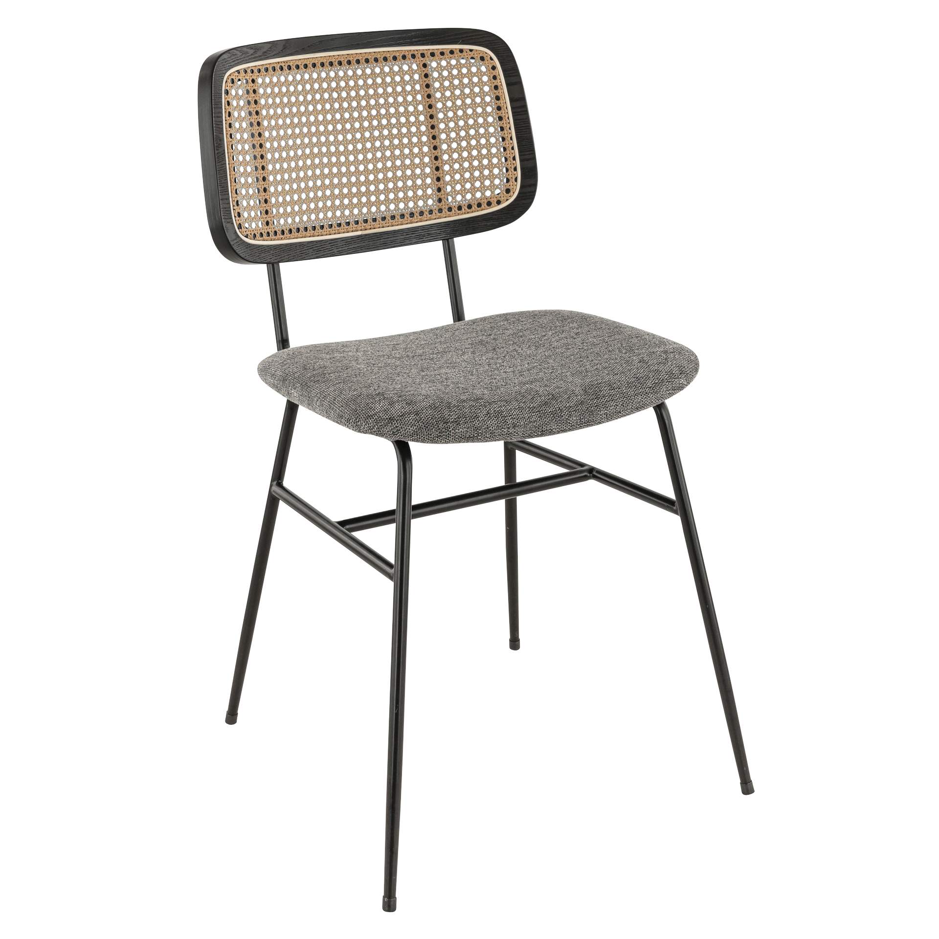 Stuhl Breda, Polster Grau, Schwarz, Polsterstuhl, Factory Industrie Design