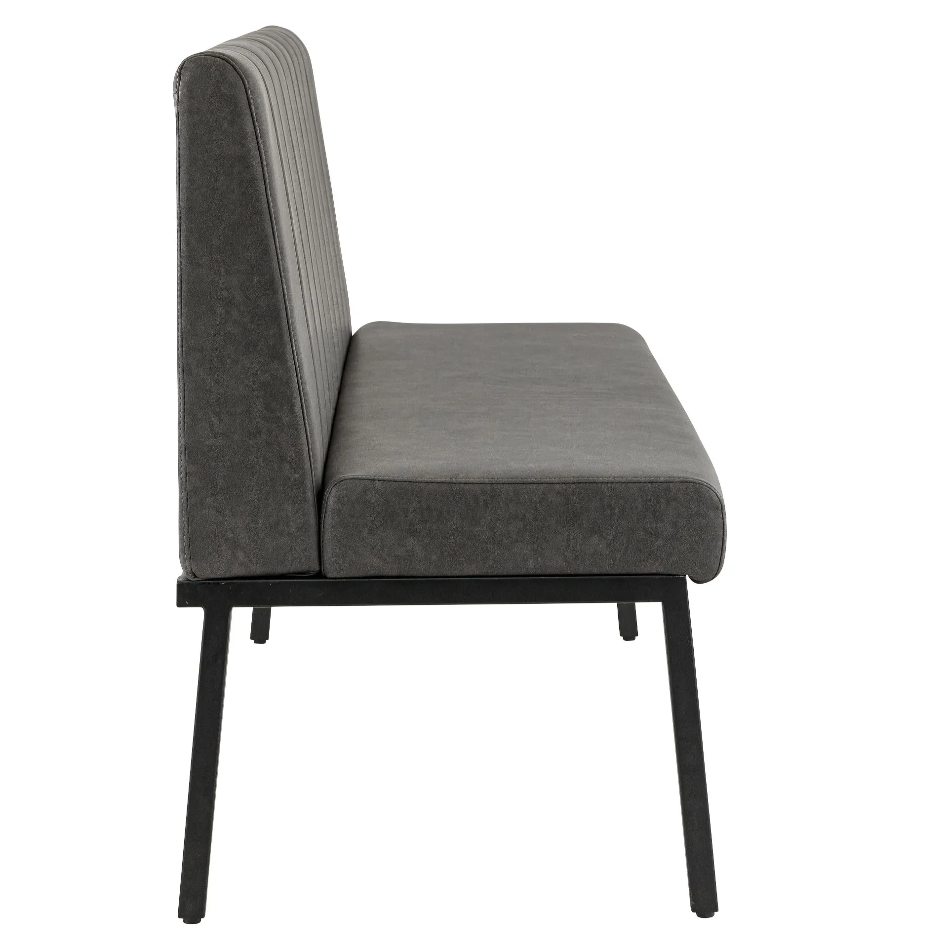 Bank Lukas, Polster Anthrazit, Gestell schwarz, Polsterbank, Factory Industrie Design 