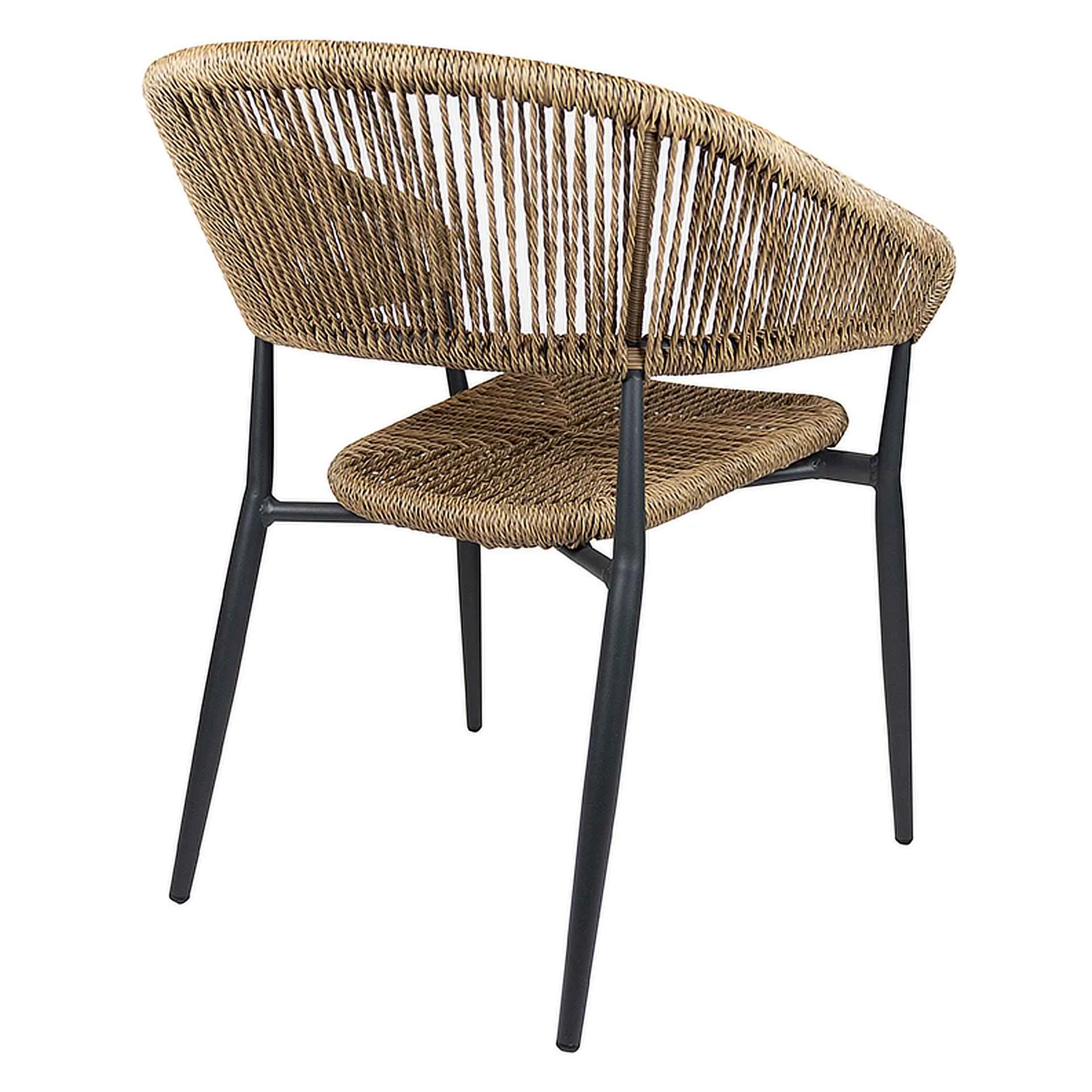 Sessel Toro, Geflecht natur, Seilgeflecht in Binsenoptik, Terrassensessel, Outdoorsessel