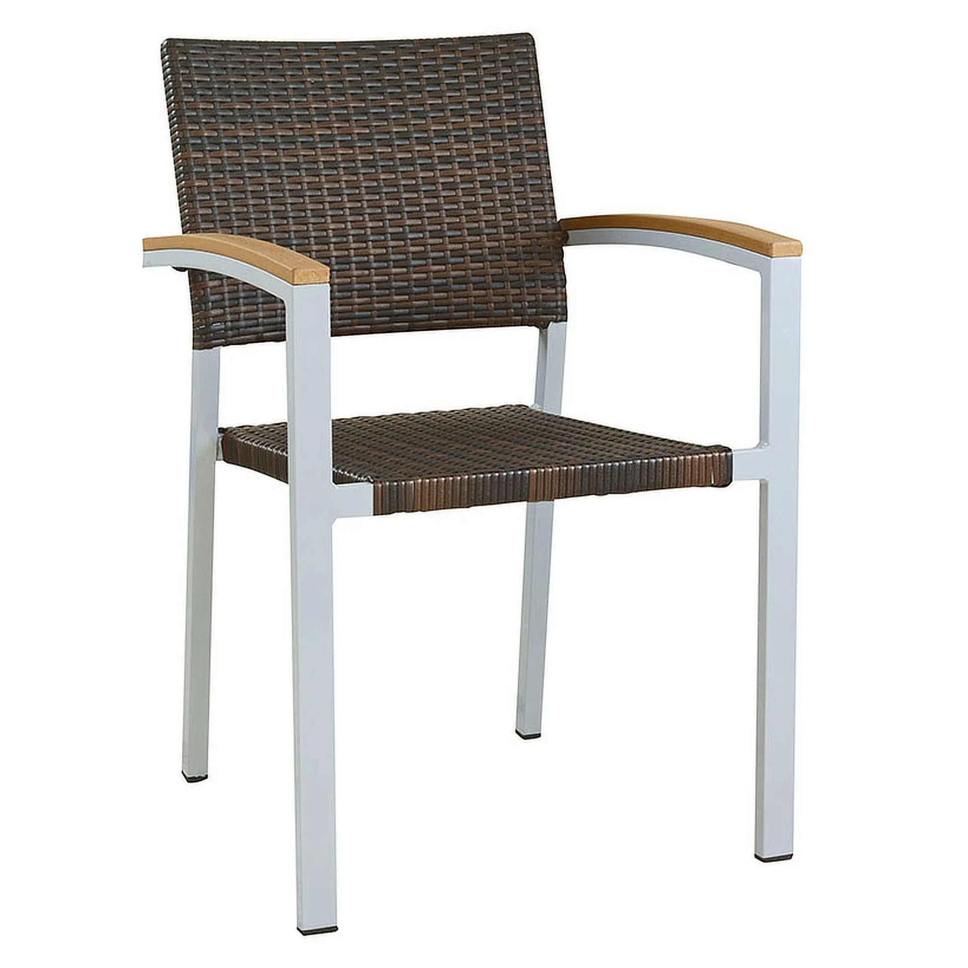 Stuhl Silva, Gewebe burned, Polyrattan, Gestell Silber, Terrassenstuhl, Outdoorstuhl