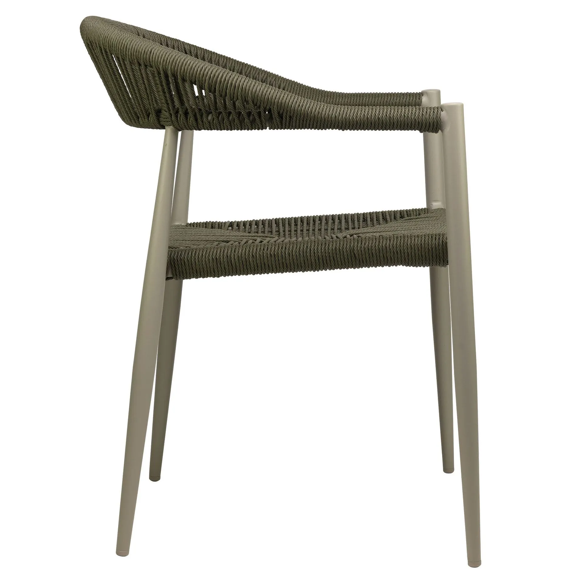 Sessel Nessa, Geflecht green, Gestell green, Seilgeflecht in Binsenoptik, Terrassensessel, Outdoorsessel
