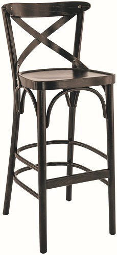 Poldy-Bar-braun Hocker Poldy, dunkel braun, Holzsitz, Holzbarhocker, Bugholzbarhocker