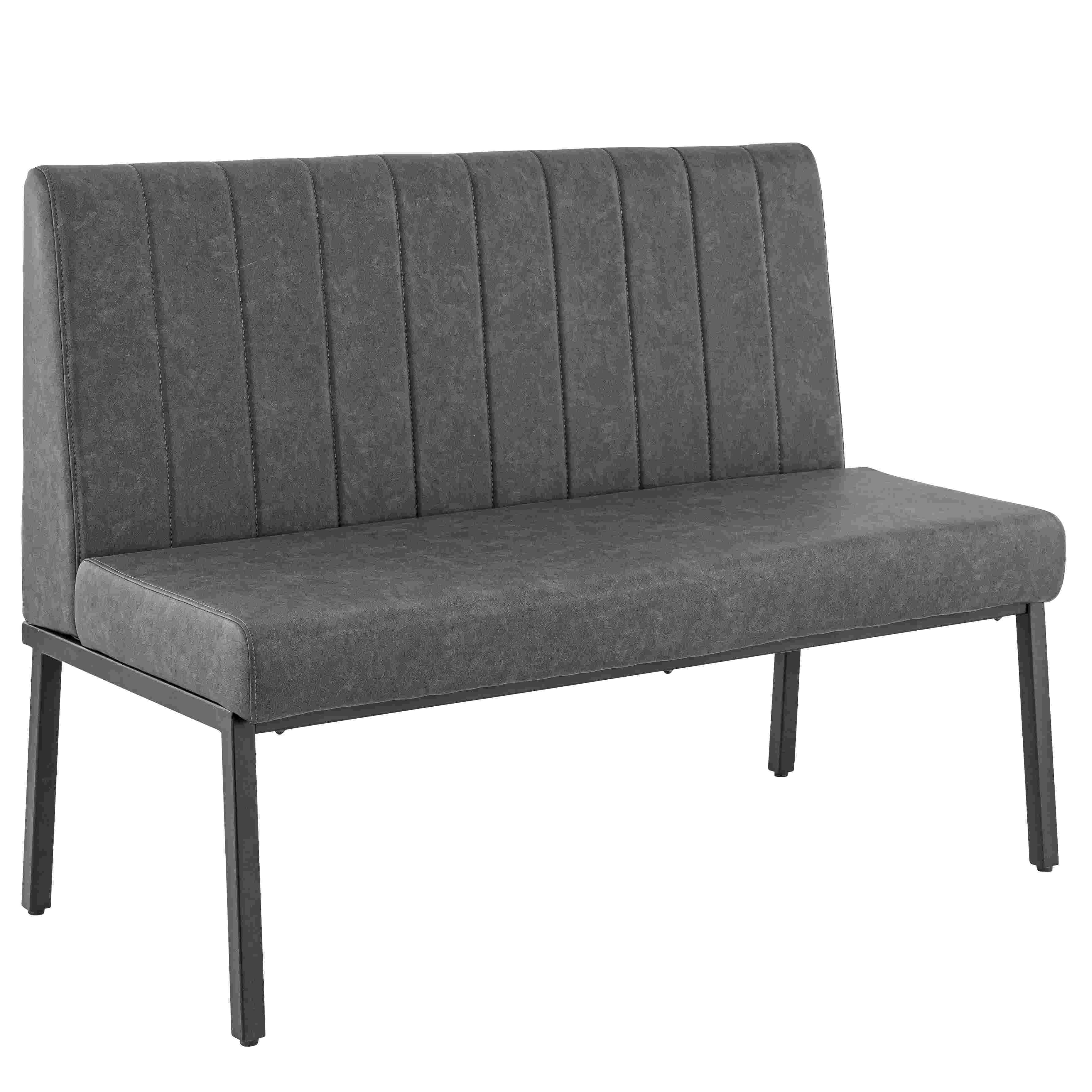 Bank Lukas, Polster Anthrazit, Gestell schwarz, Polsterbank, Factory Industrie Design Bank Lukas, Polster Anthrazit, Gestell schwarz, Polsterbank, Factory Industrie Design