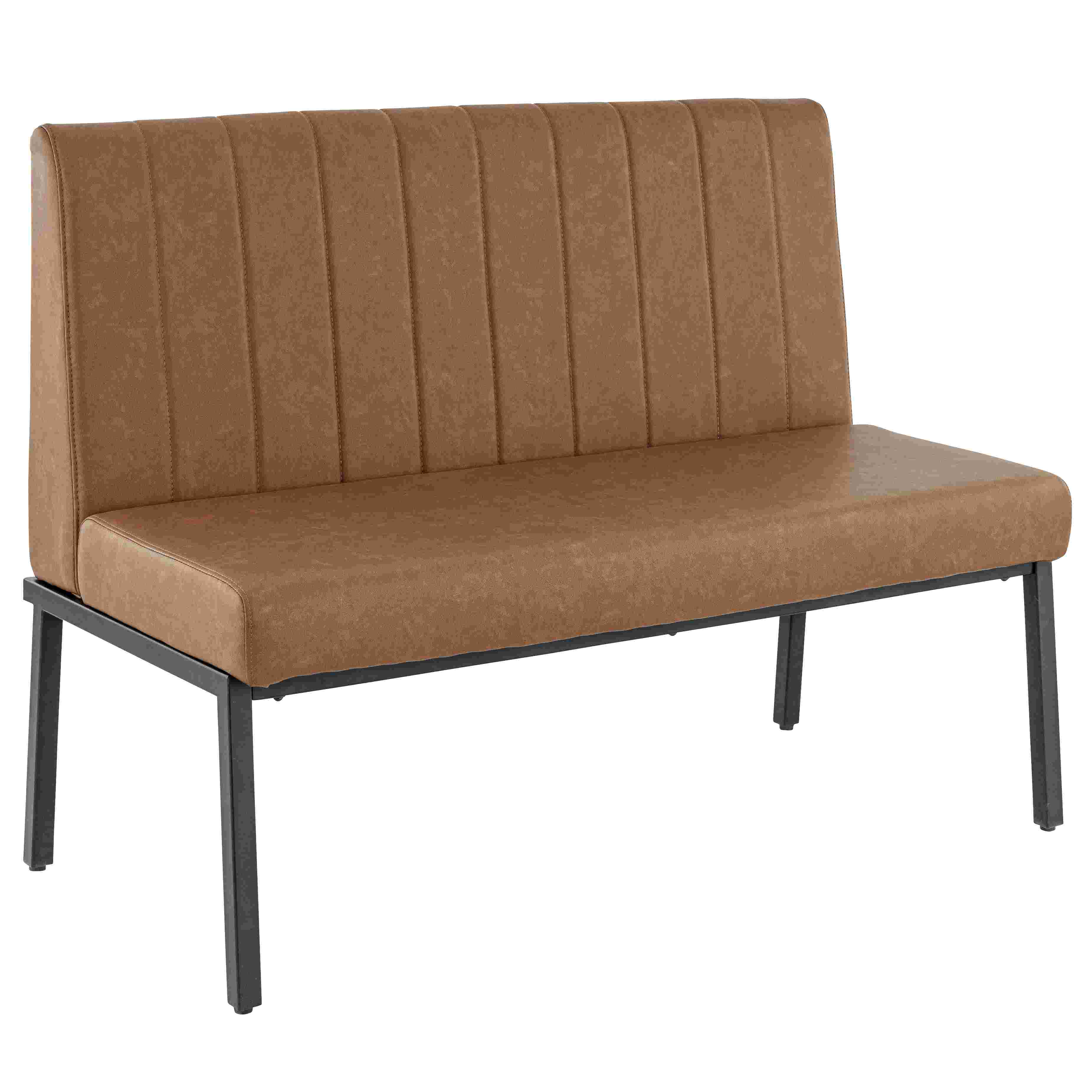 Bank Lukas, Polster Cognac, Gestell schwarz, Polsterbank, Factory Industrie Design Bank Lukas, Polster Cognac, Gestell schwarz, Polsterbank, Factory Industrie Design