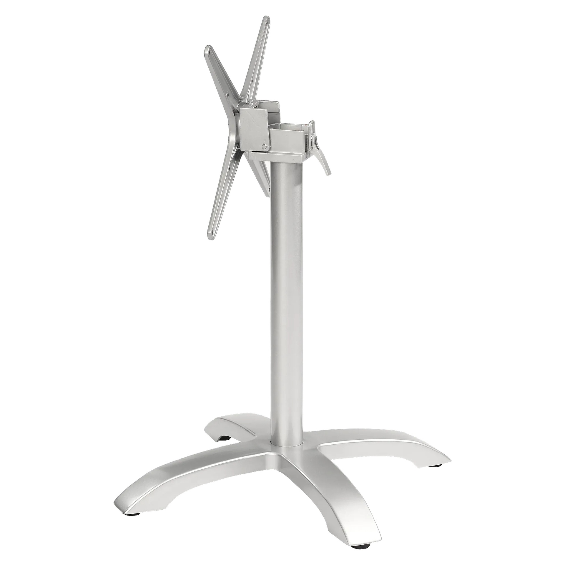 SELECT-Serie: Tischgestell Vento-1K klappbar Aluminium silber pulverbeschichtet, Outdoor, Terrasse