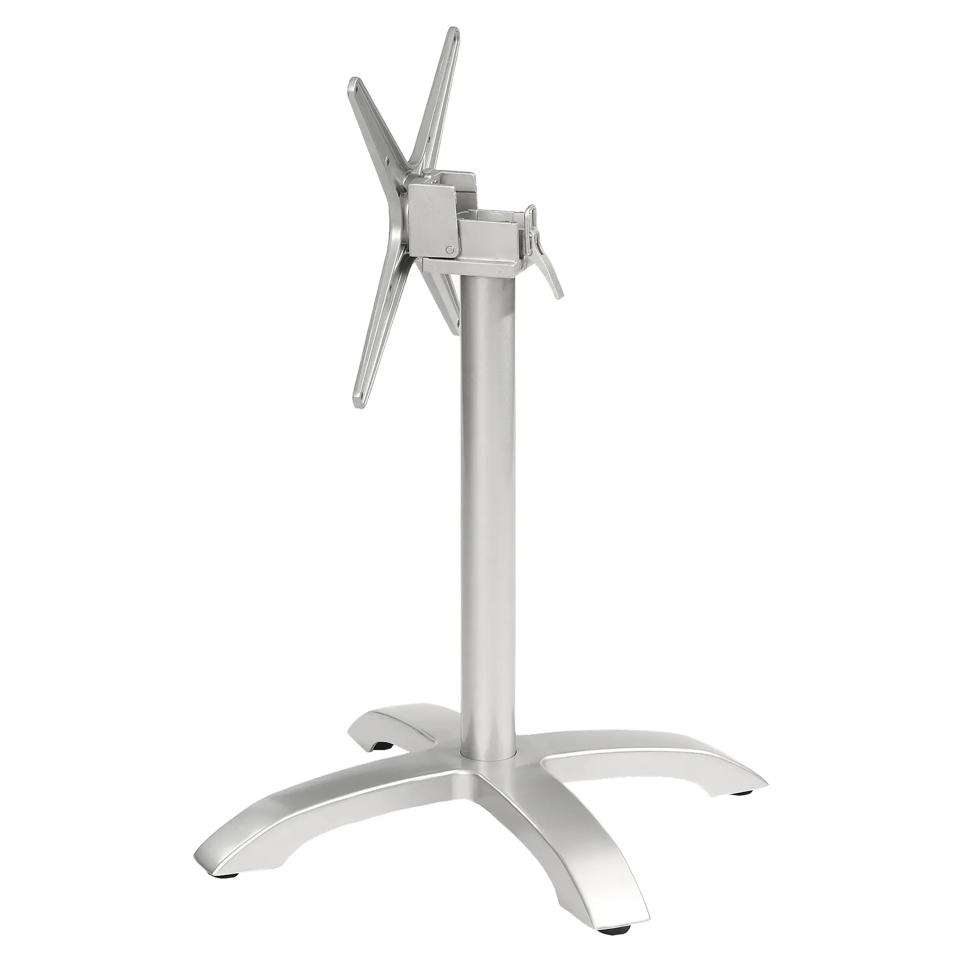 CLASSIC-Serie: Tischgestell Irena-1K klappbar, Aluminium silber pulverbeschichtet, Outdoor, Terrasse