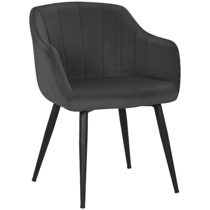 Stuhl Lewin, Polster Anthrazit, Gestell schwarz, Polsterstuhl, Factory Industrie Design Stuhl Lewin, Polster Anthrazit, Gestell schwarz, Polsterstuhl, Factory Industrie Design