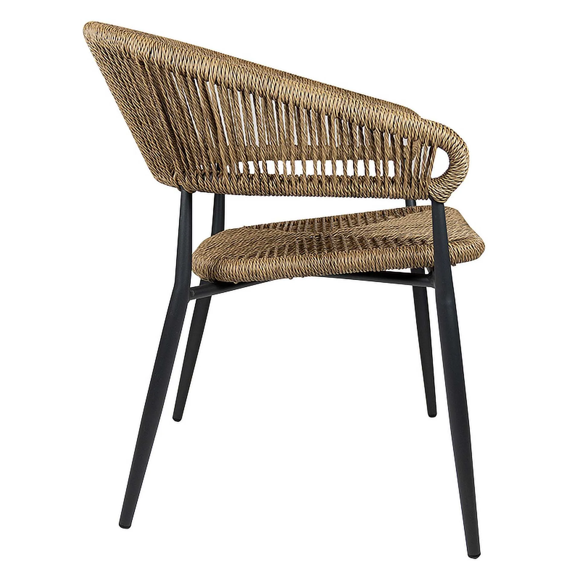Sessel Toro, Geflecht natur, Seilgeflecht in Binsenoptik, Terrassensessel, Outdoorsessel