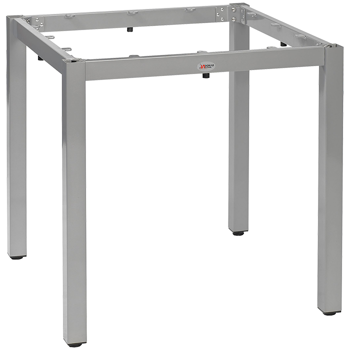 Dina-80-silber Gastronomie Terrassen Tischgestell Dina 80 Aluminium silber pulverbeschichtet, Outdoortischgestell