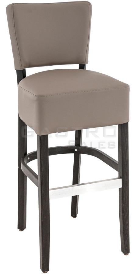 Barhocker Hardy, Polster Taupe, Wenge, Polsterbarhocker, Gastronomiebarhocker