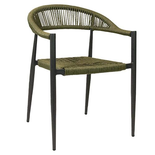 Nessa-Olive Sessel Nessa, Geflecht olive, Seilgeflecht in Binsenoptik, Terrassensessel, Outdoorsessel