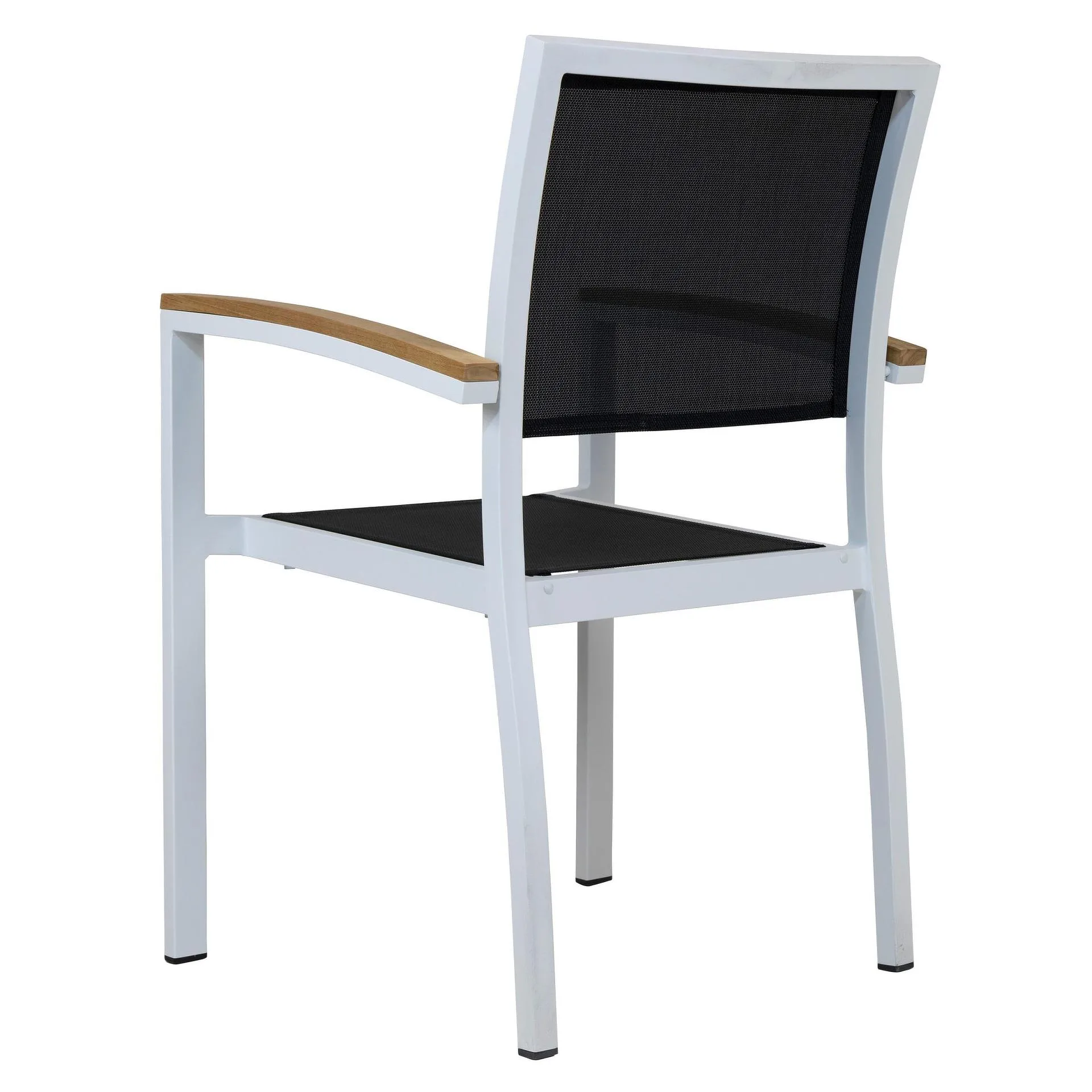 Stuhl Carmen, Gewebe black, Textilen, Gestell white, Terrassenstuhl, Outdoorstuhl