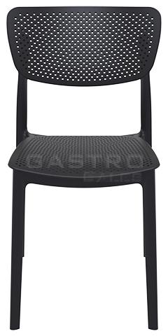 Stuhl Samir Black Fiberglas Polypropylen Terrassenstuhl Outdoorstuhl - Front