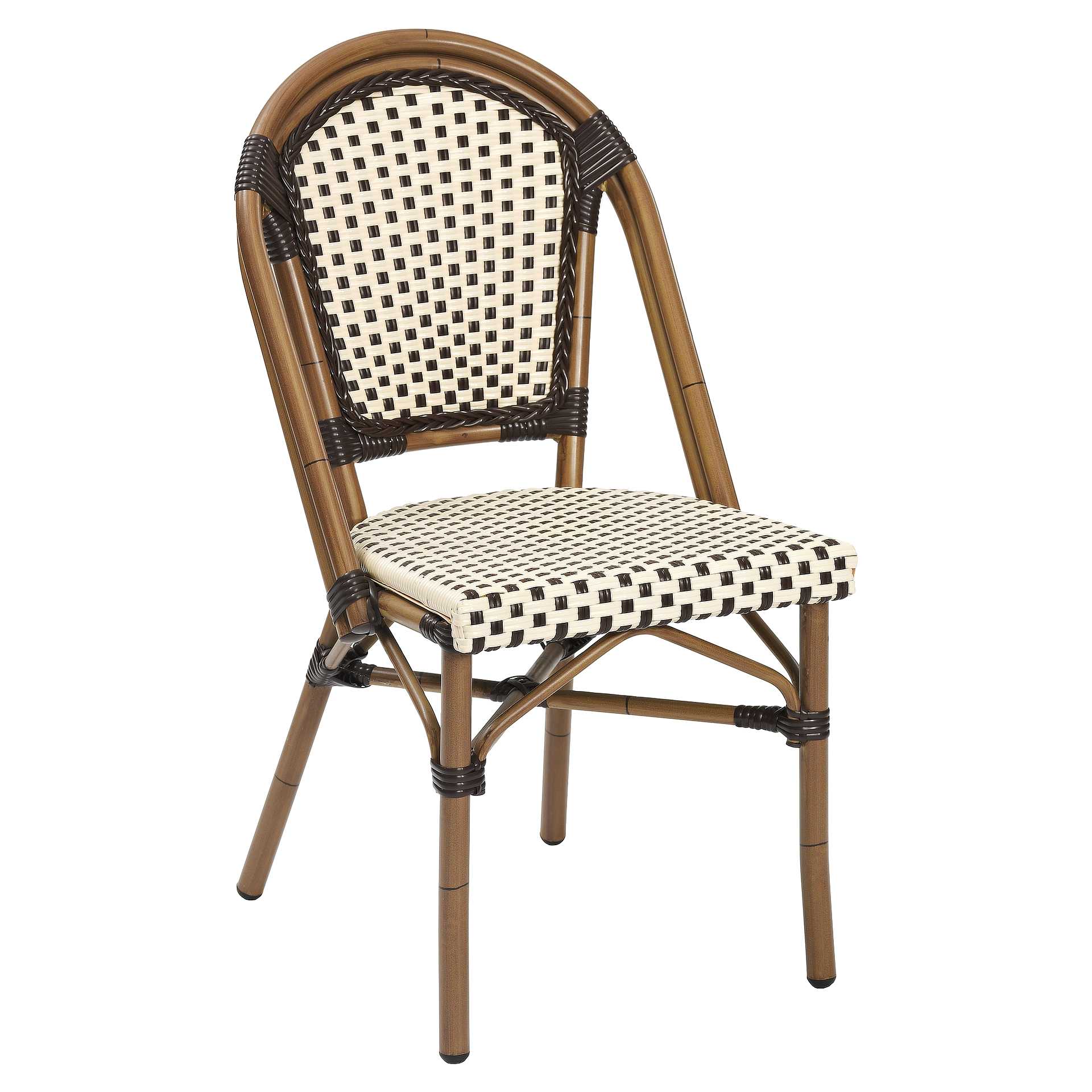 Stuhl Ulrike, Gewebe braun-beige, Polyrattan, Terrassenstuhl, Outdoorstuhl