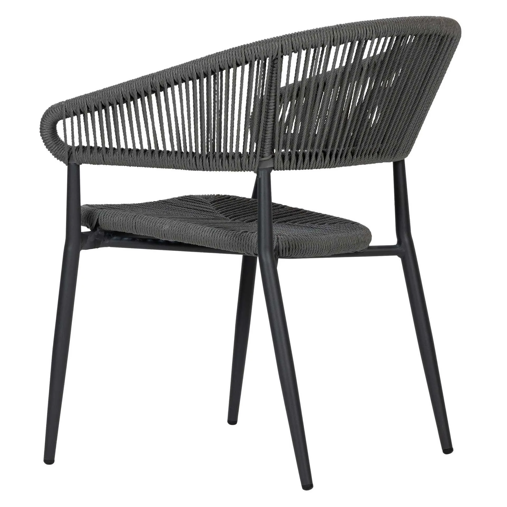 Sessel Toro, Geflecht grey, Seilgeflecht in Binsenoptik, Terrassensessel, Outdoorsessel