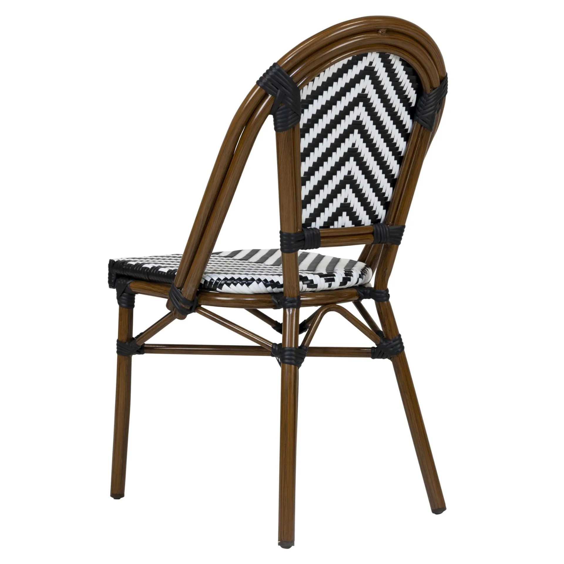 Stuhl Paris, Gewebe black-white, Polyrattan, Terrassenstuhl, Outdoorstuhl