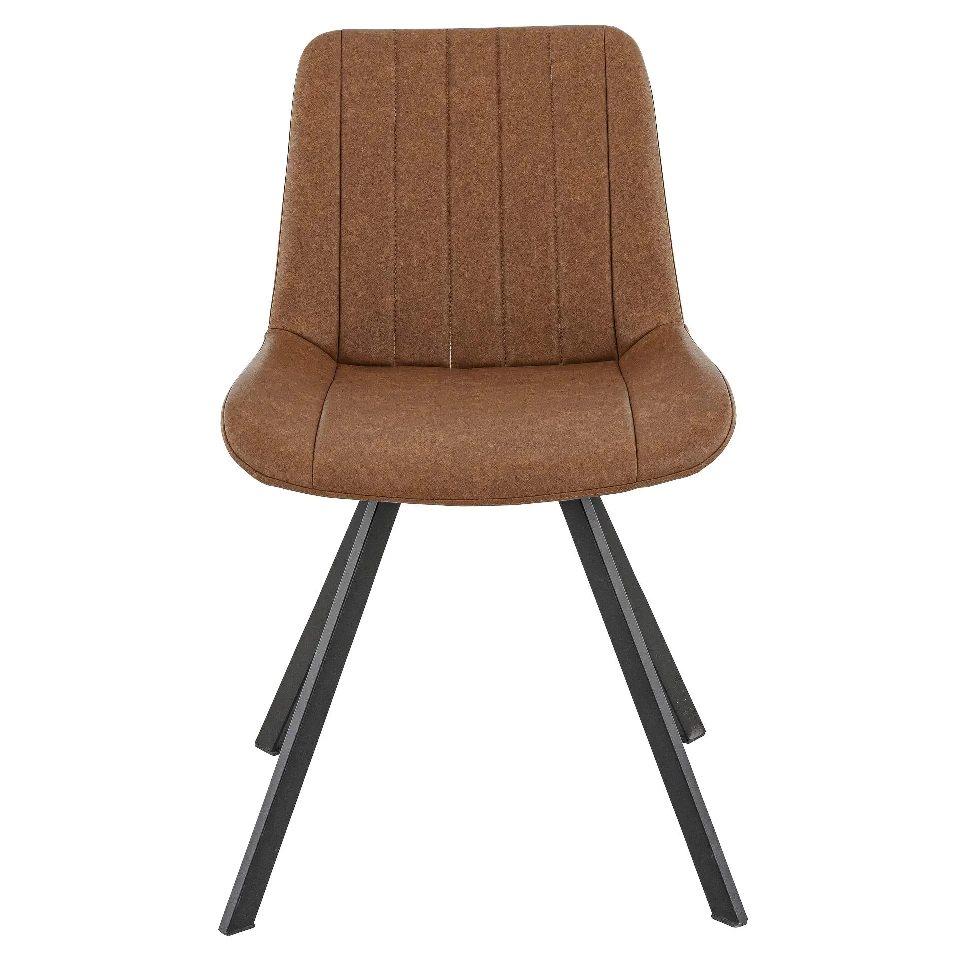 Stuhl Madison, Polster Cognac, Schwarz, Polsterstuhl, Factory Industrie Design
